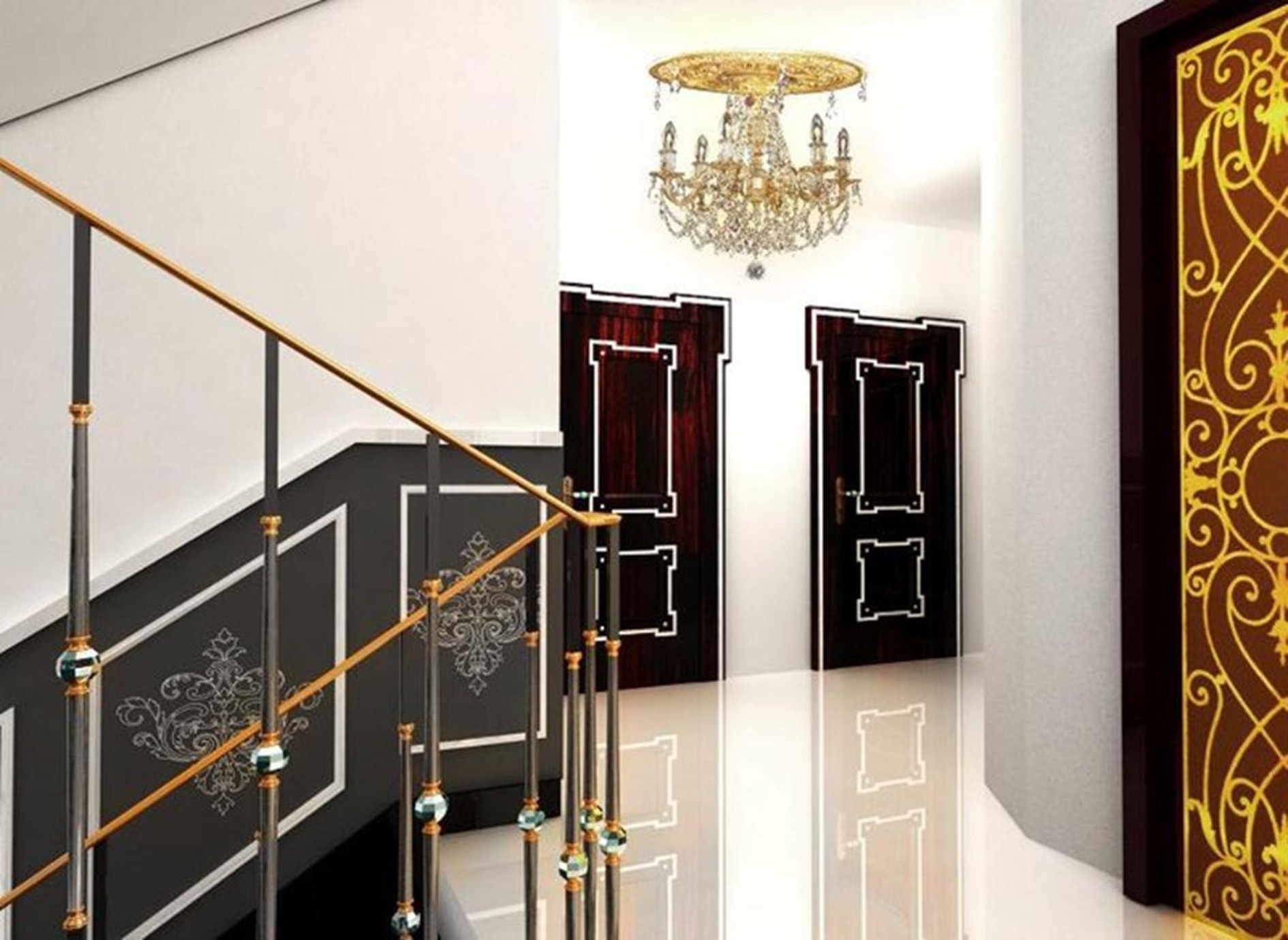 Moderne Stadtwohnung im Jugendstilgebäude in der Altstadt von Riga/Lettland